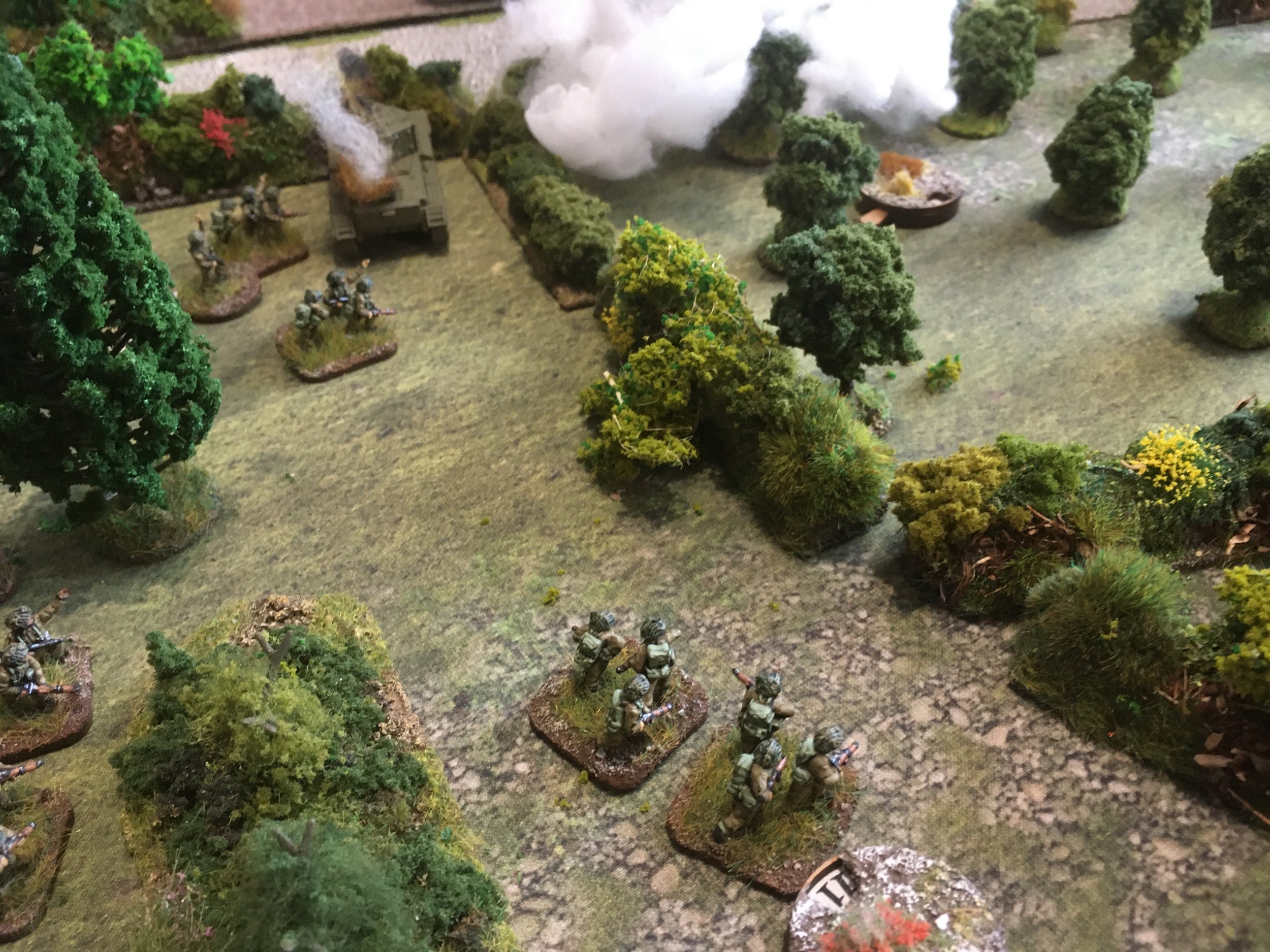 As they pushed back the German infantry Zug to their front.