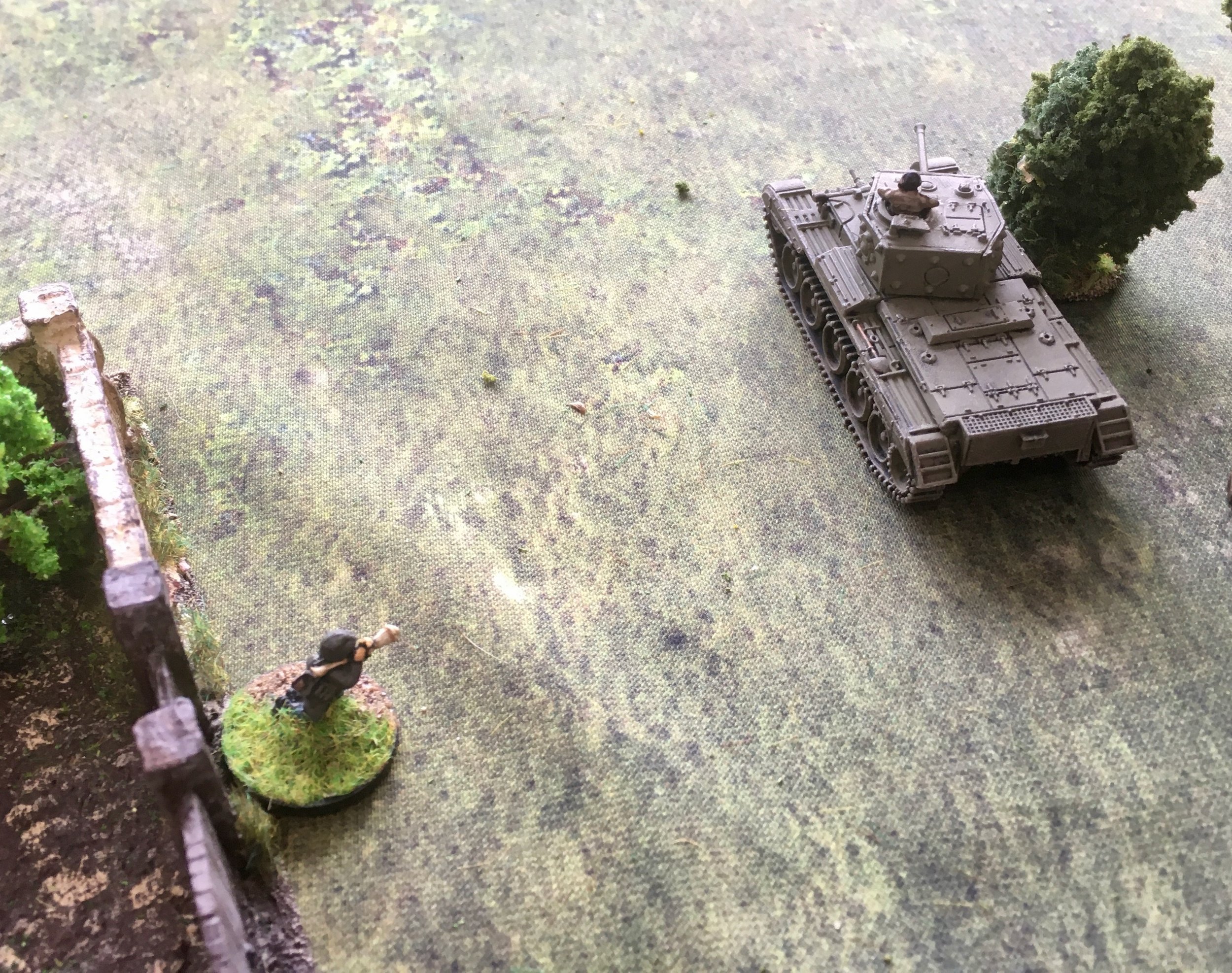 Rushing their panzerfaust forward to stop a Cromwell which had a clear run to the bridge which would secure victory!