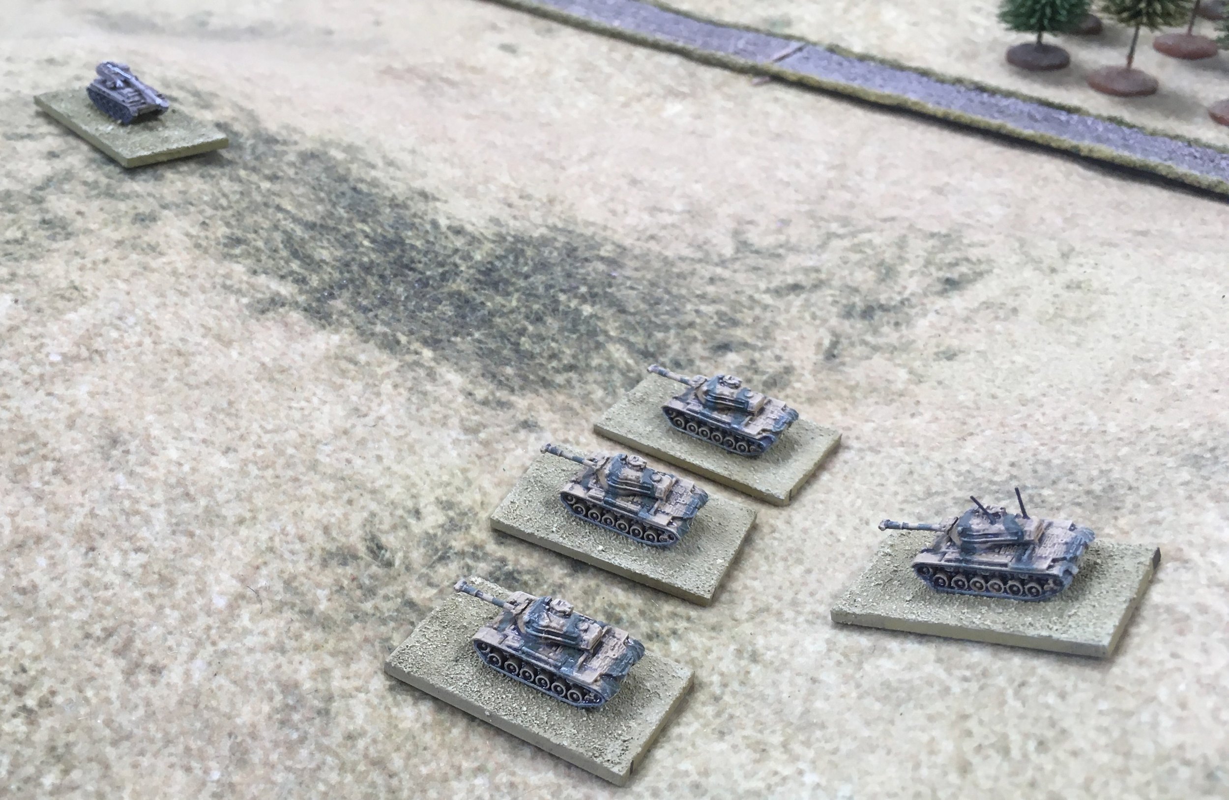 One the opposite flank another AMX-13 uncovered another enemy tank platoon but its shot missed.