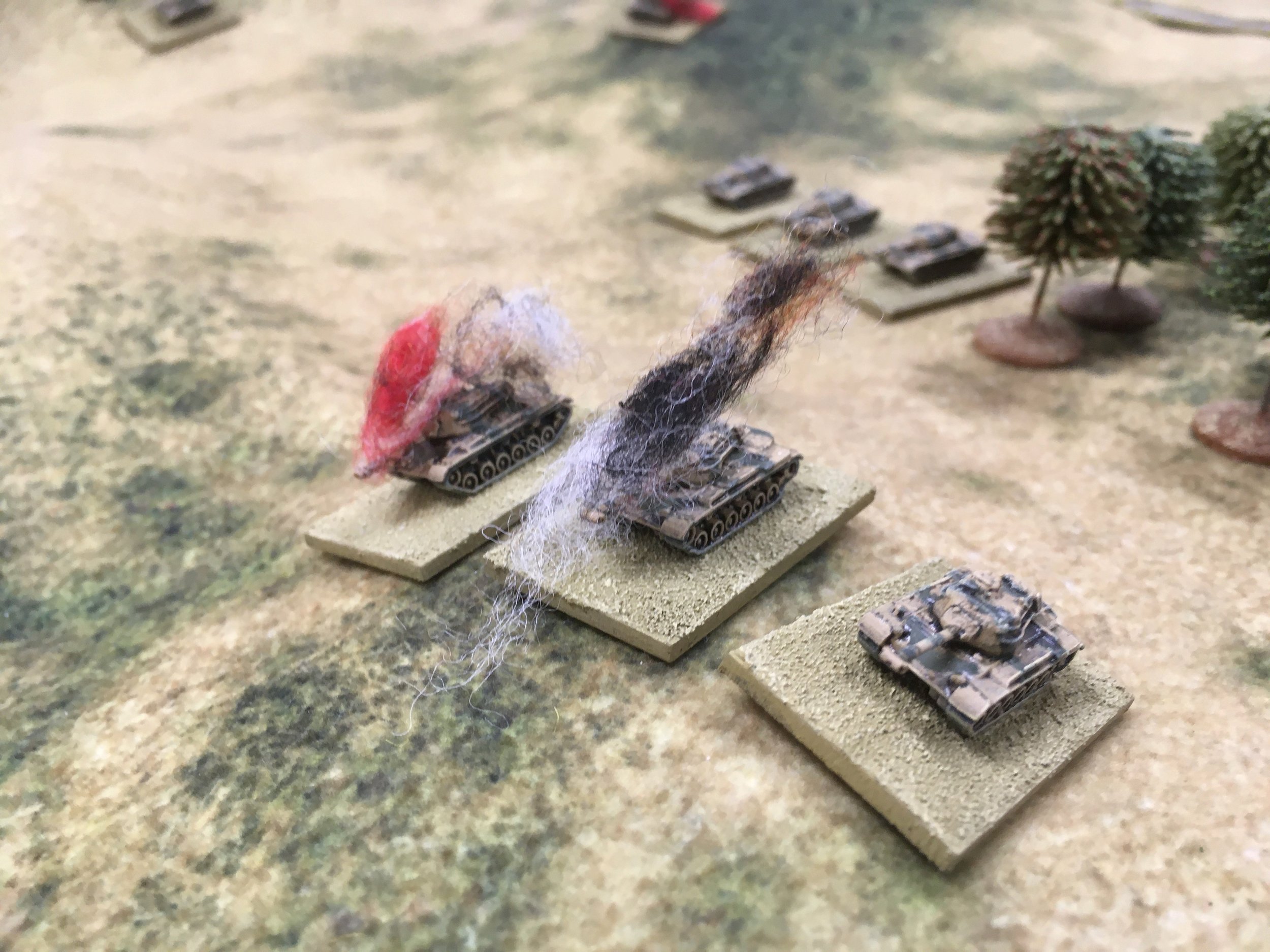 Their 75mm cannon taking out two of the fourth platoon's M-47's...