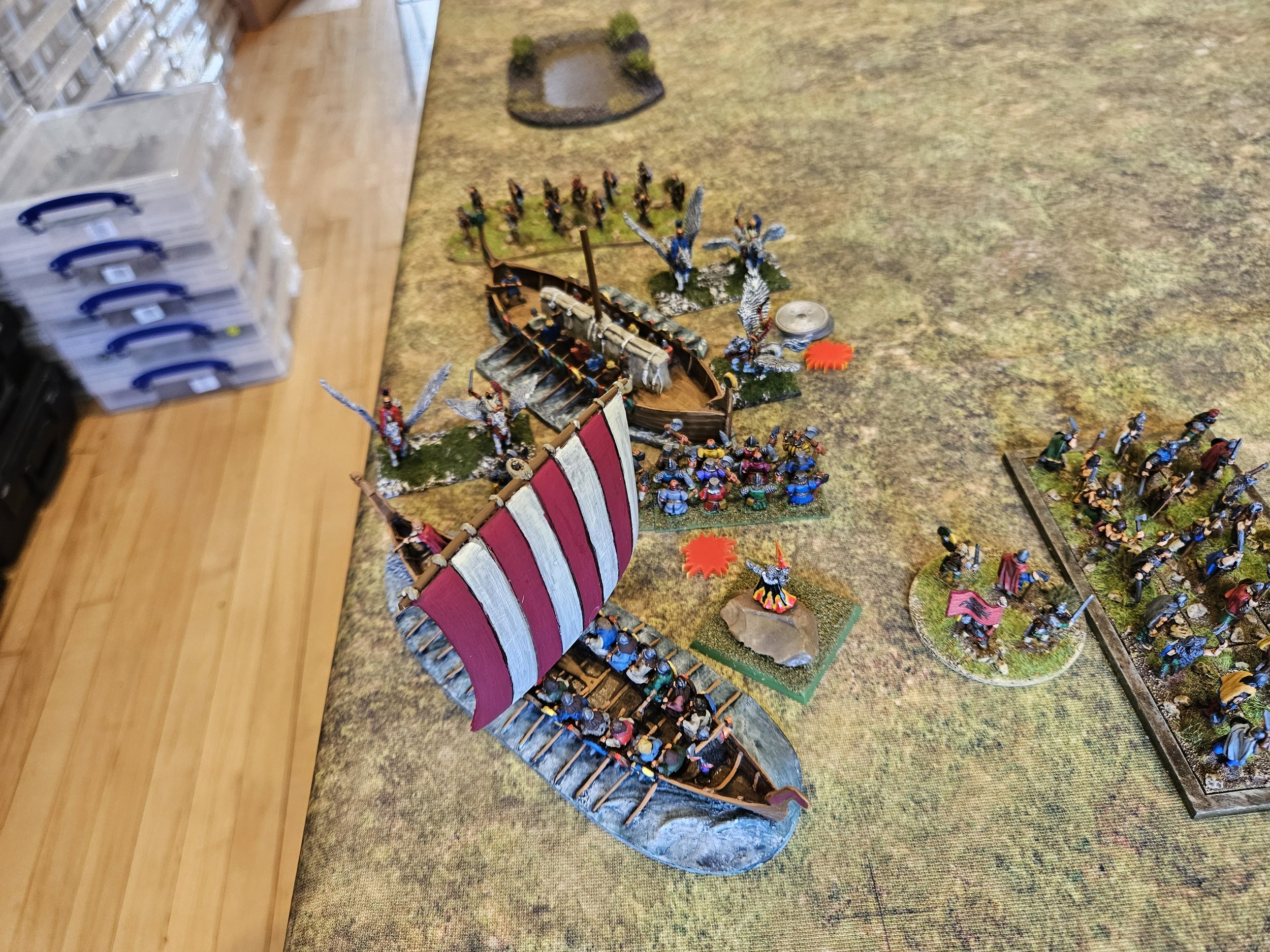  Meanwhile, the landed Pegasus Cavalry are fighting a desperate defence in the middle of the Norse camp.  Is it a camp too far? 