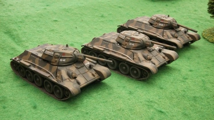 Three T-34s are spied on the hill