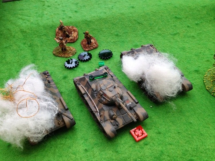 ...and another round of fire on the remaining T-34 caused its crew to bail out