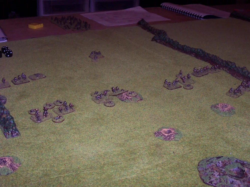  The Rangers defend the shellshocked landscape in a thin, stretched line. Colonel Rudder's command post is just south of the destroyed guns. They are to hold the Point at all costs. 