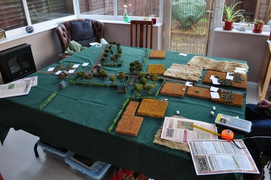 An overview of the table at the start of the game