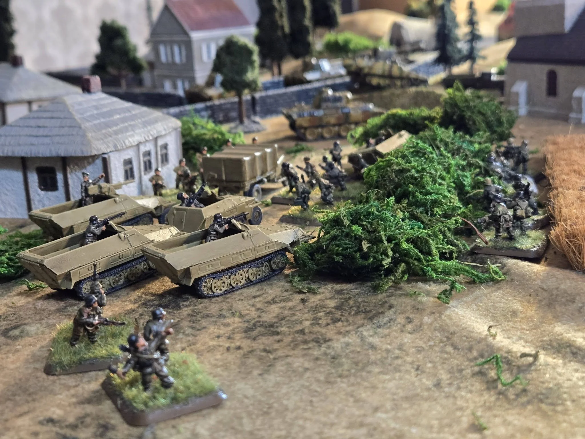 The Germans that did manage to get out of the vehicles immediately ran for cover.