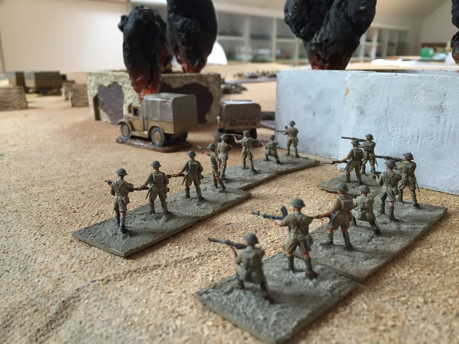 The British are advancing along the left flank