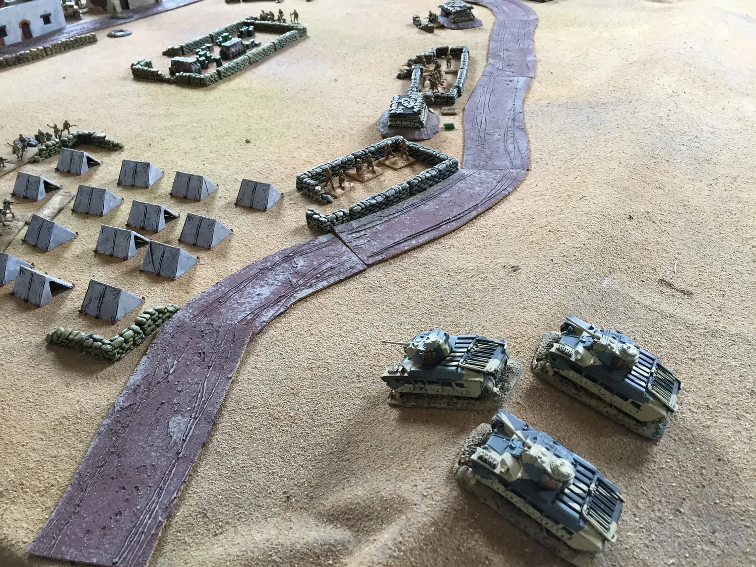 Elias throws a six and here are the Matilda tanks again