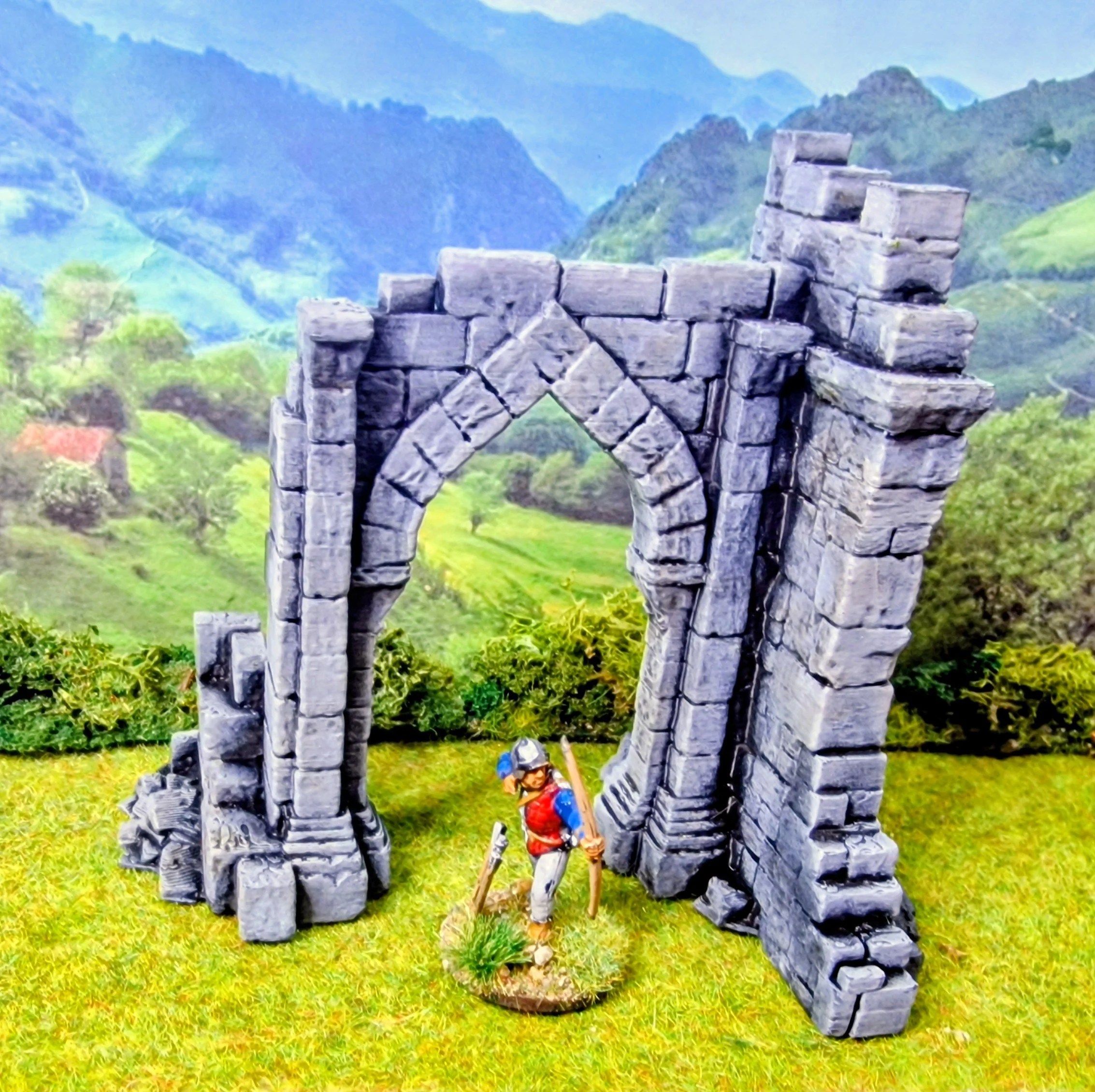  1 x 3d 28mm printed archway ruin 