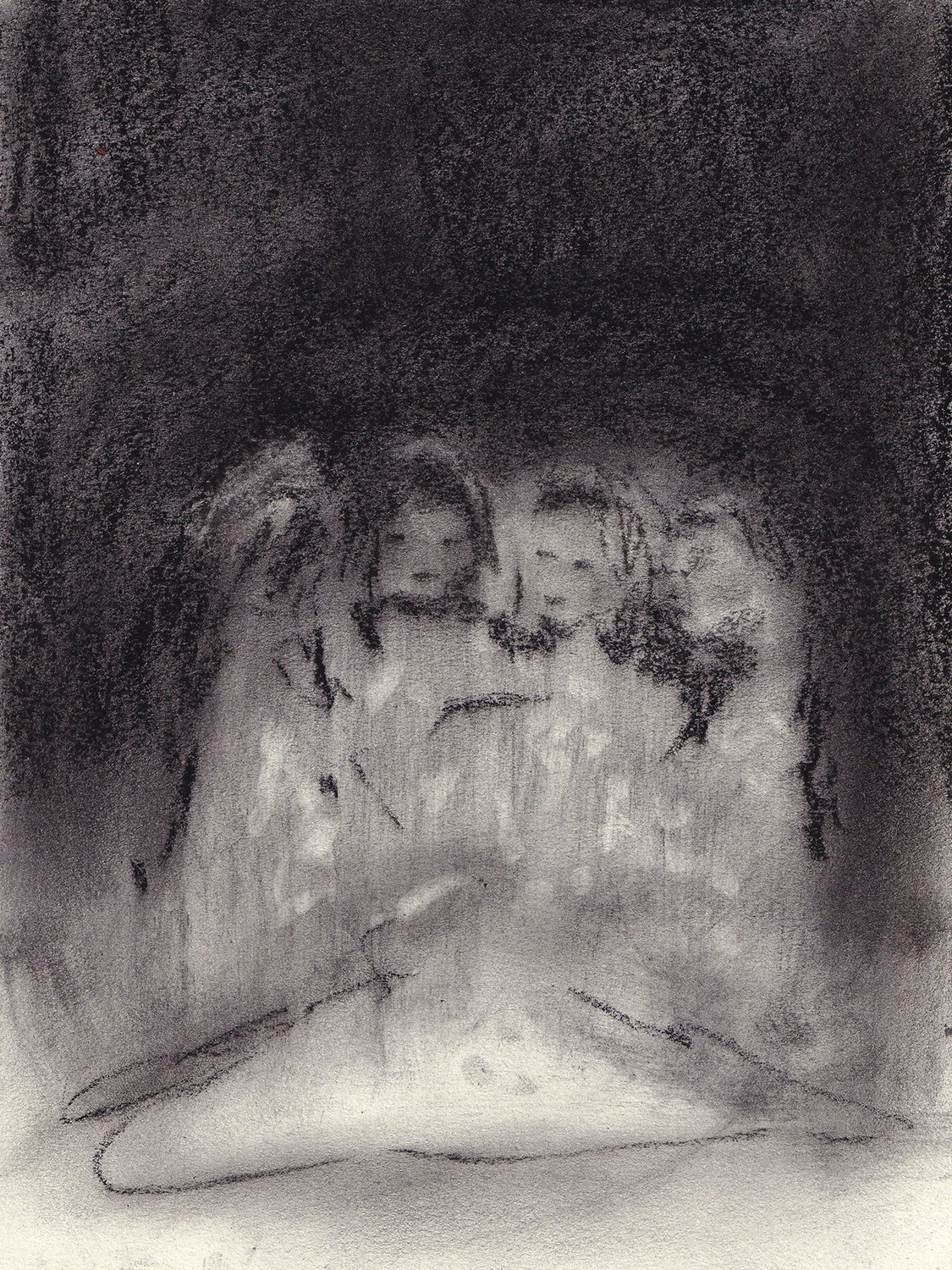 Four / 2022, charcoal on paper, 15 x 20 cm