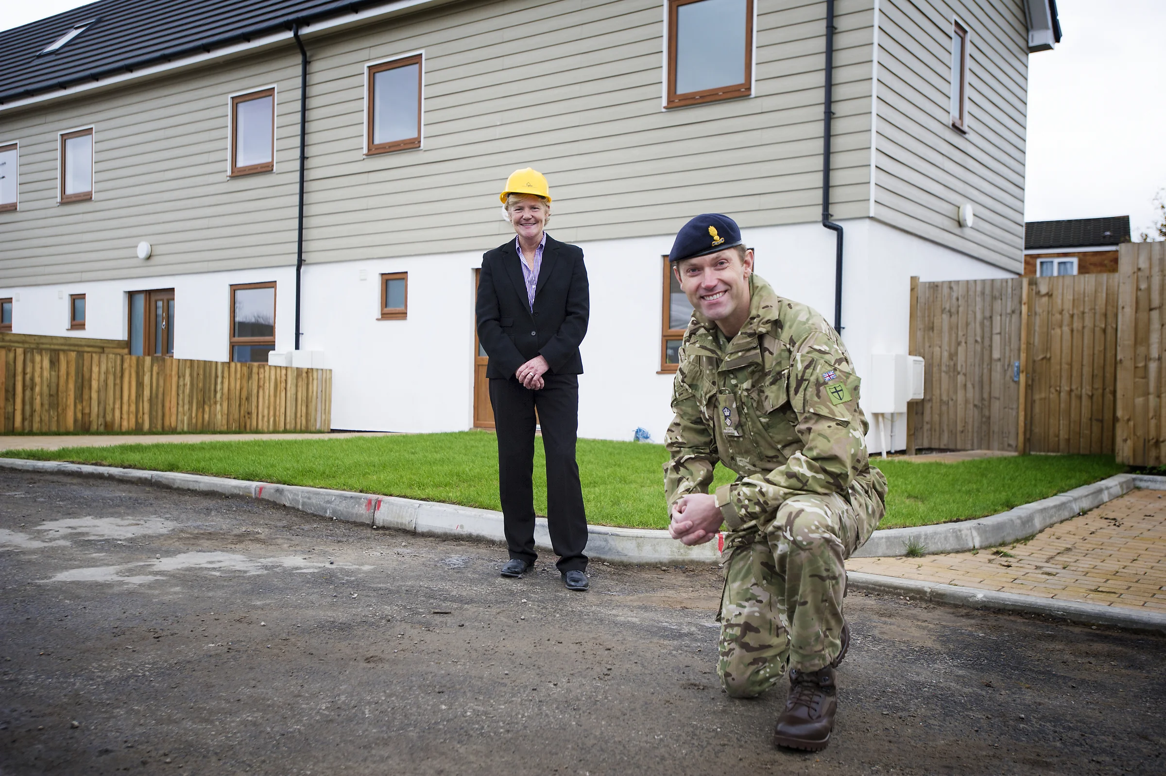 Celebration/key handover event Nov 2014: Chief executive Liza Parry and Lt Col Alan Mason, 75 Engineers