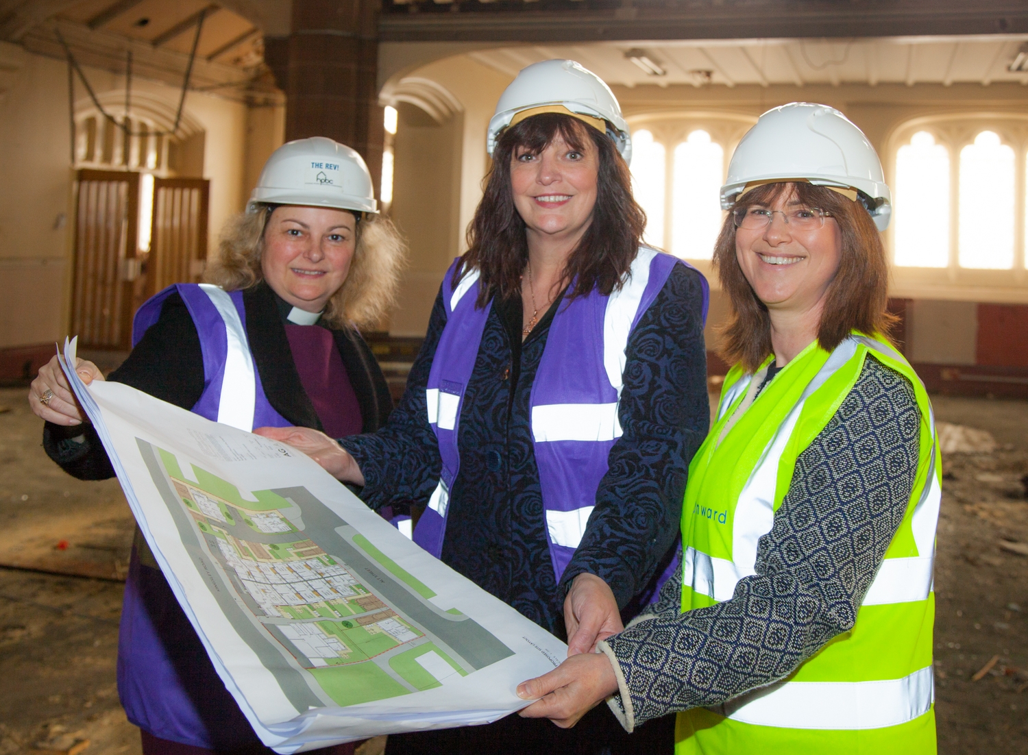 L-R HPBC chair Rev'd Dr Shannon Ledbetter, Deputy Mayor Cllr Ann O'Byrne and Onward chief executive Bronwen Rapley