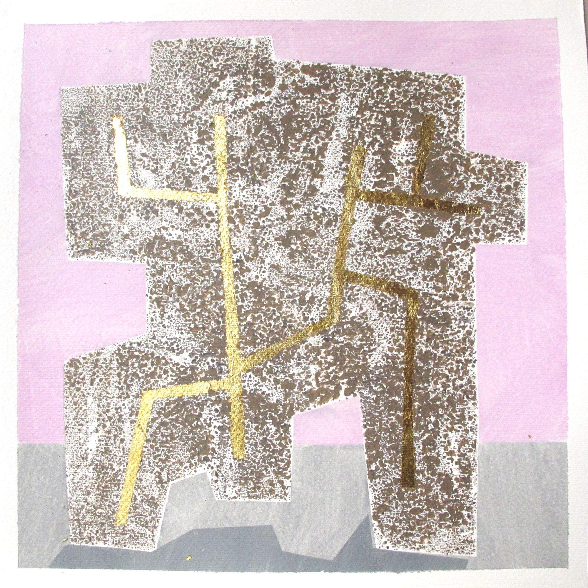  Serien "Frukt og robot"  2011. 40 x 40, Gummitempera og metall på papir 