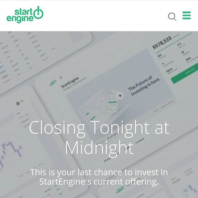 Financial Contribution is very excited to have invested in StartEngine.com last year! There's still about 7 hours left for organizations or individuals to invest in their current offering!