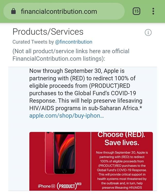 We like the price point of the new $399 iPhone and part of the proceeds go toward COVID-19 efforts. We hope to also hear about Apple doing more in countries like DR Congo where they get a lot of cobalt for their phones and devices! Discover financial