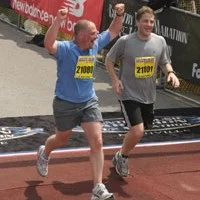 Ethan completing a marathon