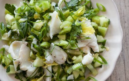 Halibut Salad with Lemon-Ginger Vinaigrette