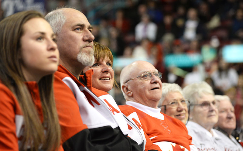 Proud Family looks on as City honours their sons, grandsons and brother, blind apline skiier, and this brother and guide, after accomplishing silver and 2 bronze finishes at the Paralymic games in Sochi 2014.