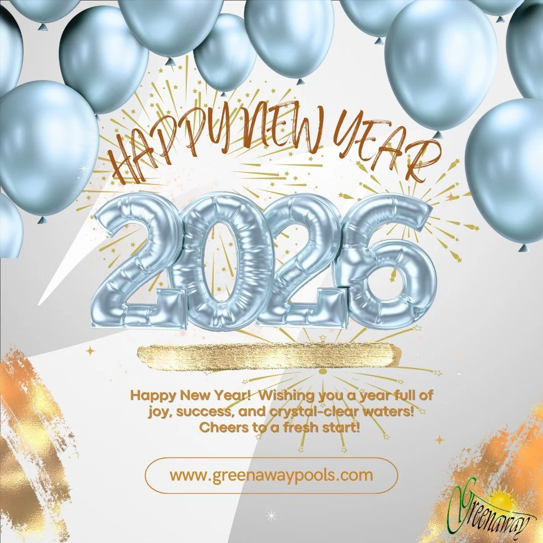 New Year, New Waves! 🌊🎉 Cheers to a fresh start and a sparkling pool! 💦✨