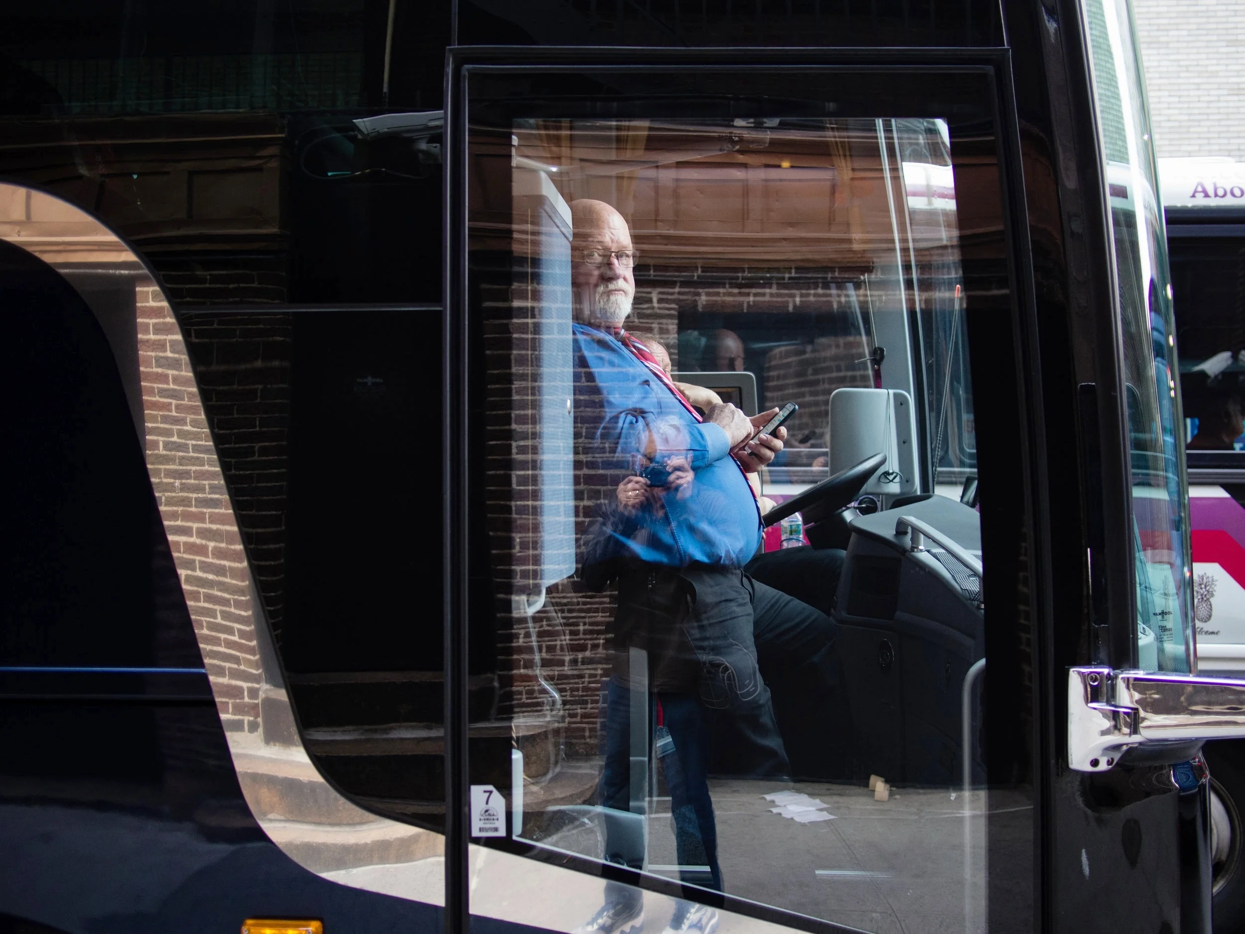 Self Portrait as Bus Driver NYc, 2017