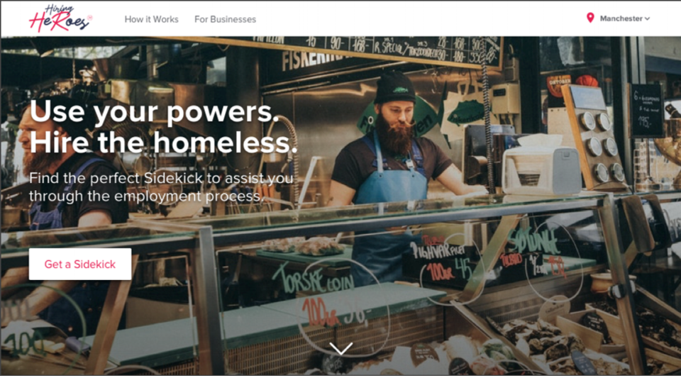 “Hiring Heroes” home page banner
