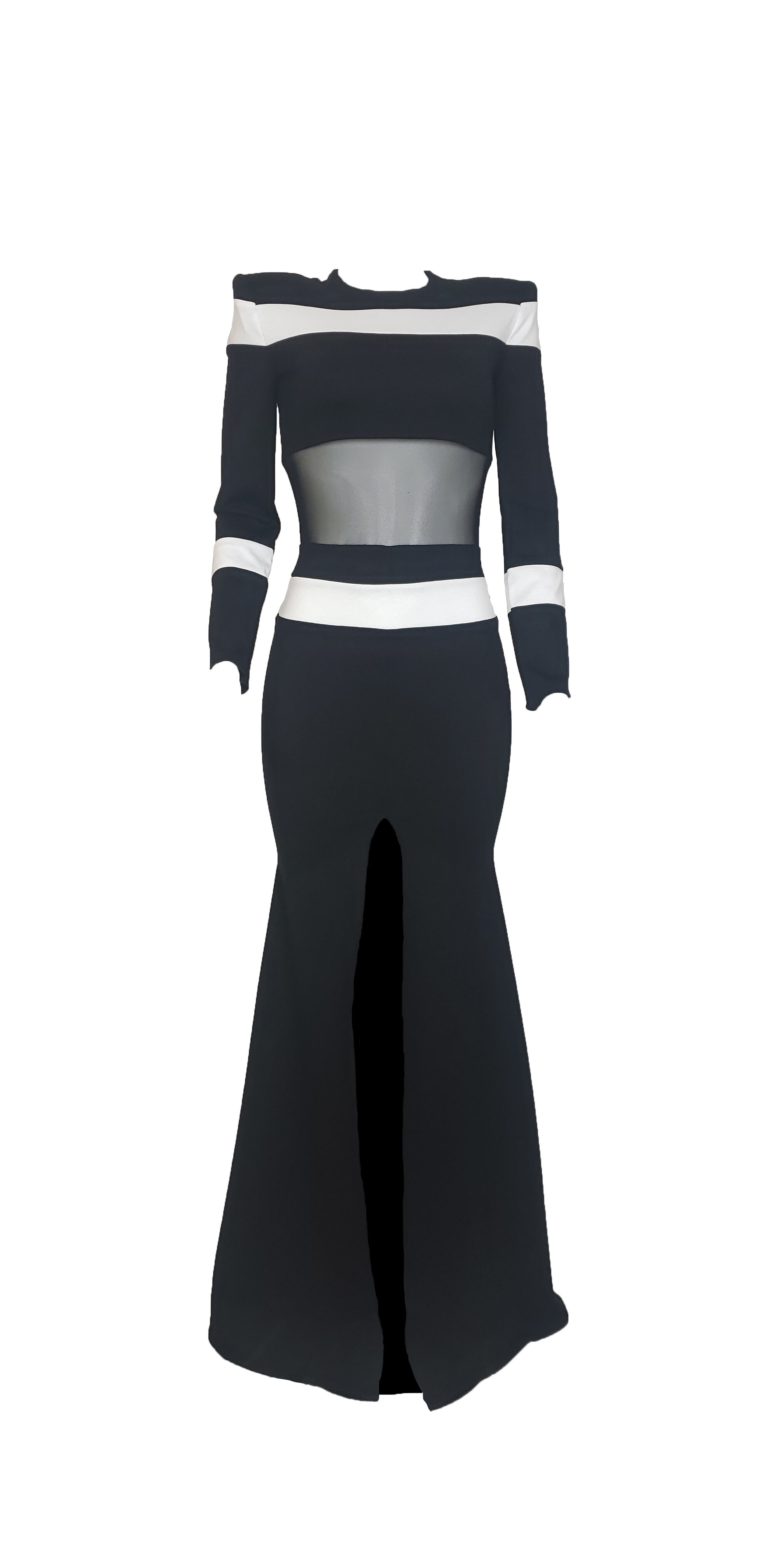 Black and White Colorblock Dress