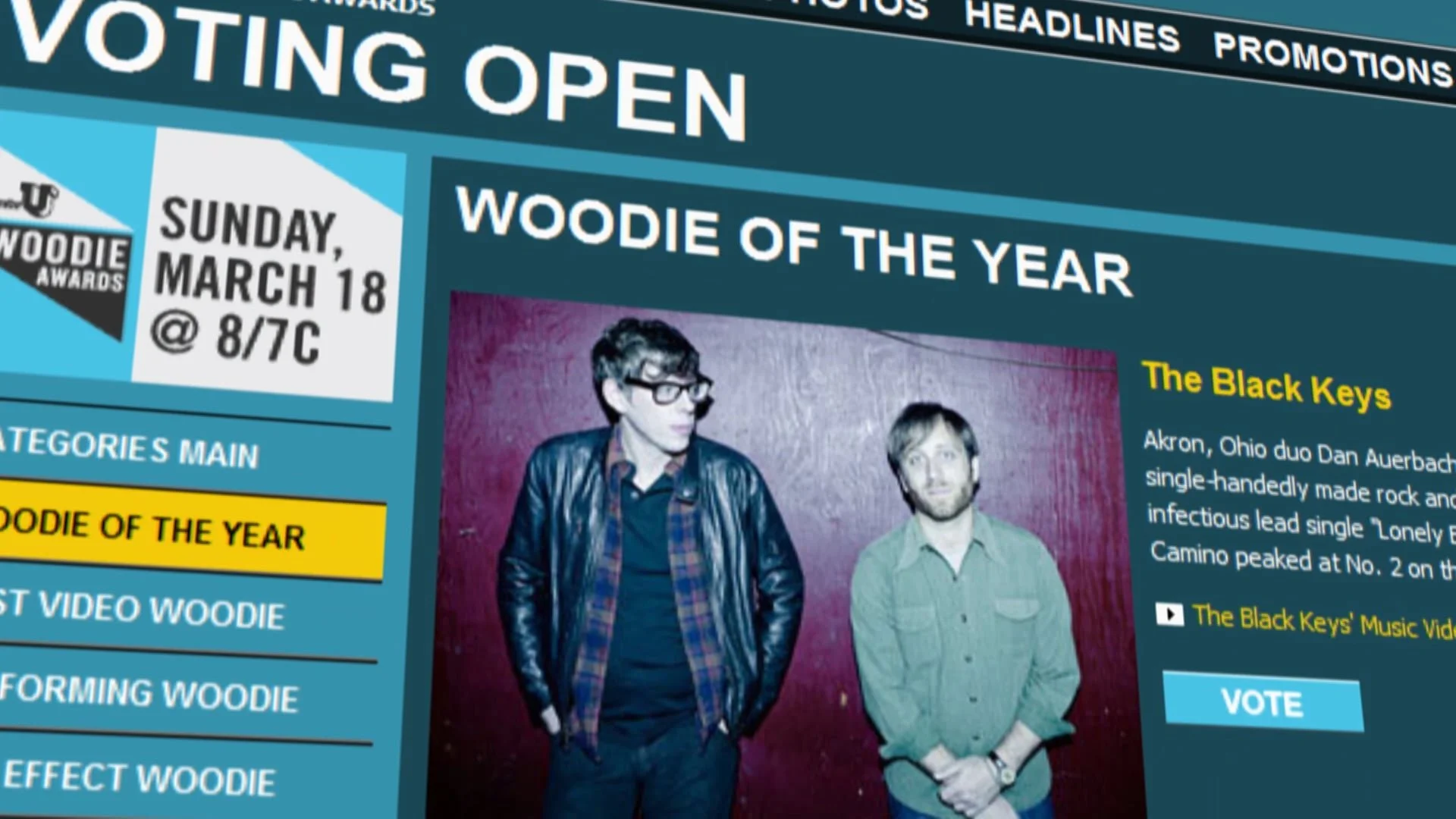 MTVu 2012 Woodies Voting