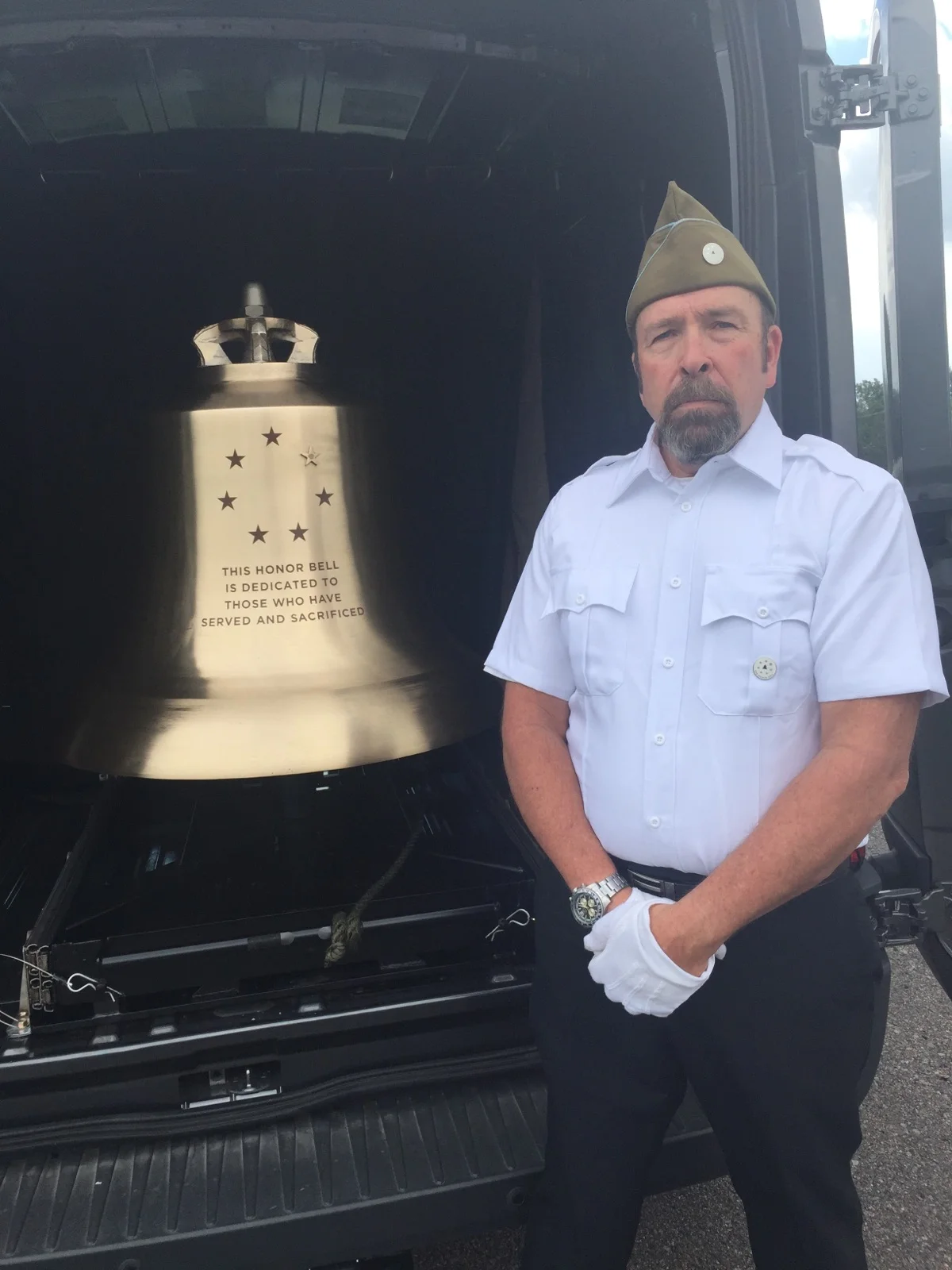 The Honor Bell is tolled exclusively by veteran volunteers