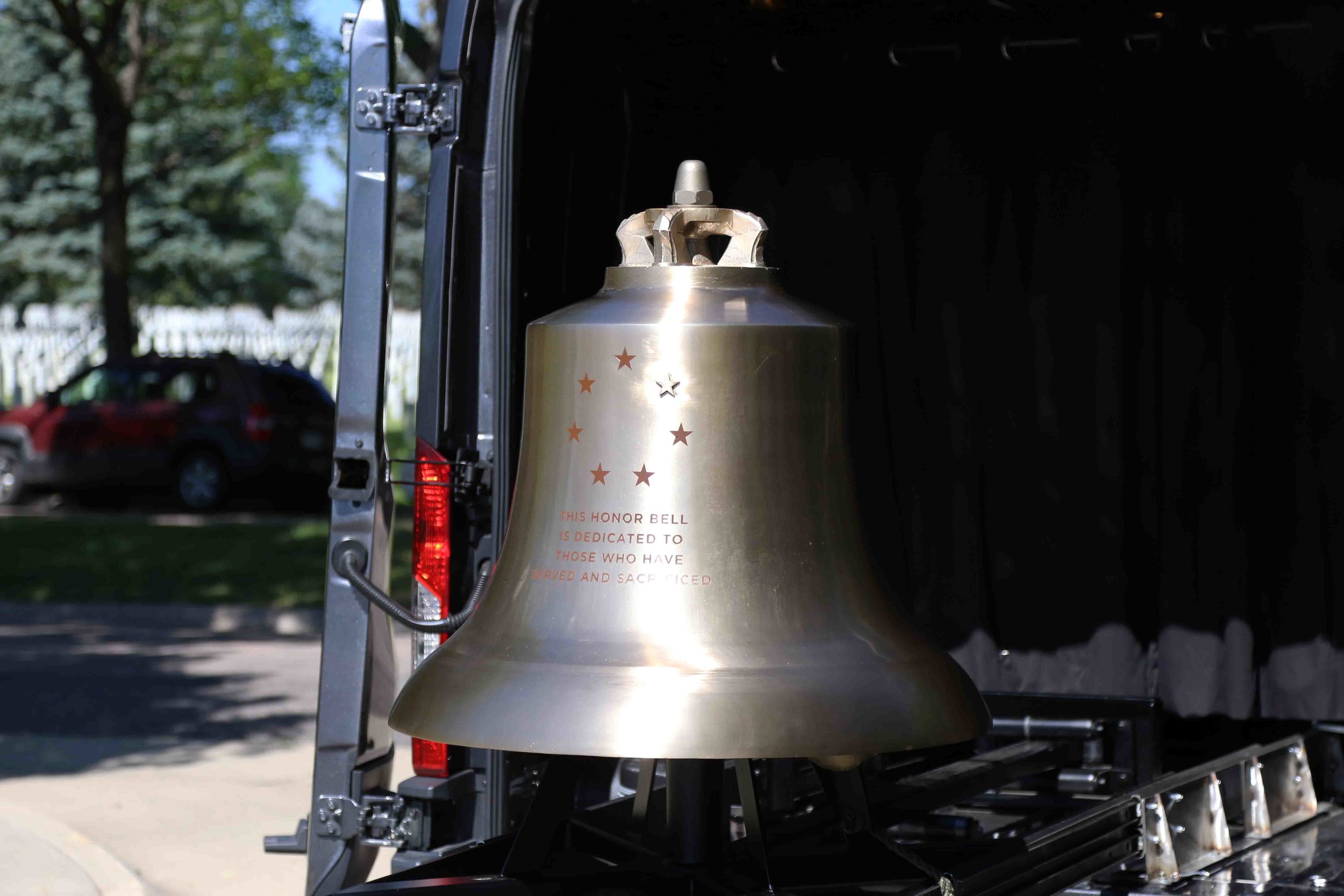 the Honor Bell at Fort Logan National Cemetery. Photo courtesy of Erick Stowe. 