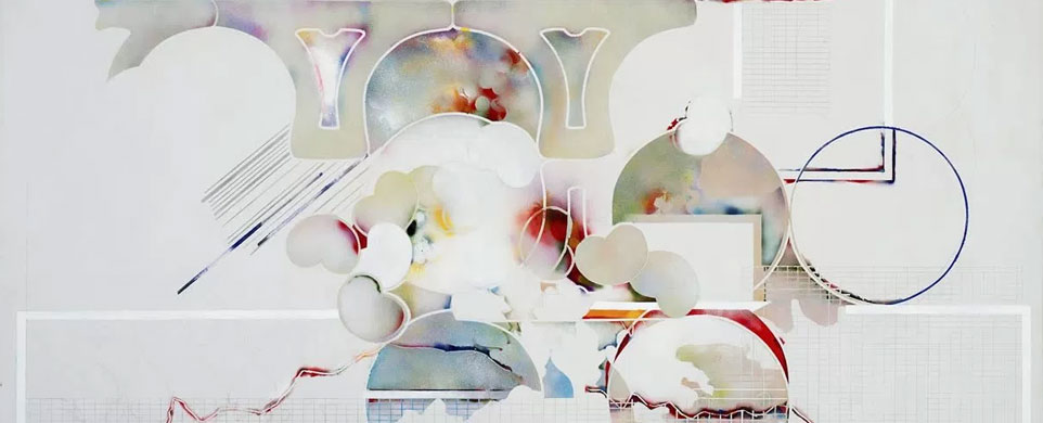 Sonya Rapoport, Koch II , 1972-1974. Spray acrylic and graphite on canvas, 72″ x 96″.