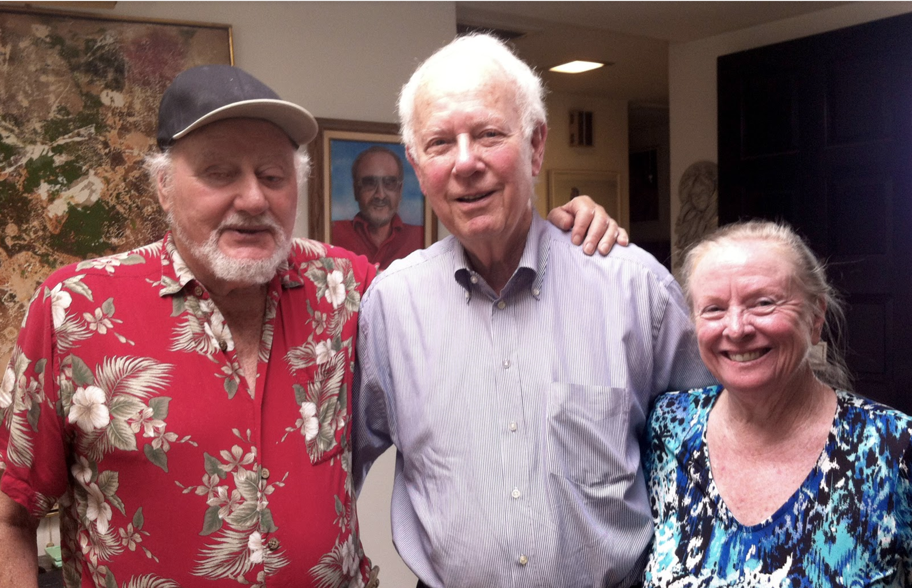 From left to right: Emanuel Wolf, Richard Buxbaum and Patricia Recendez at Emanuel and Patricia's home in Carlsbad, California.