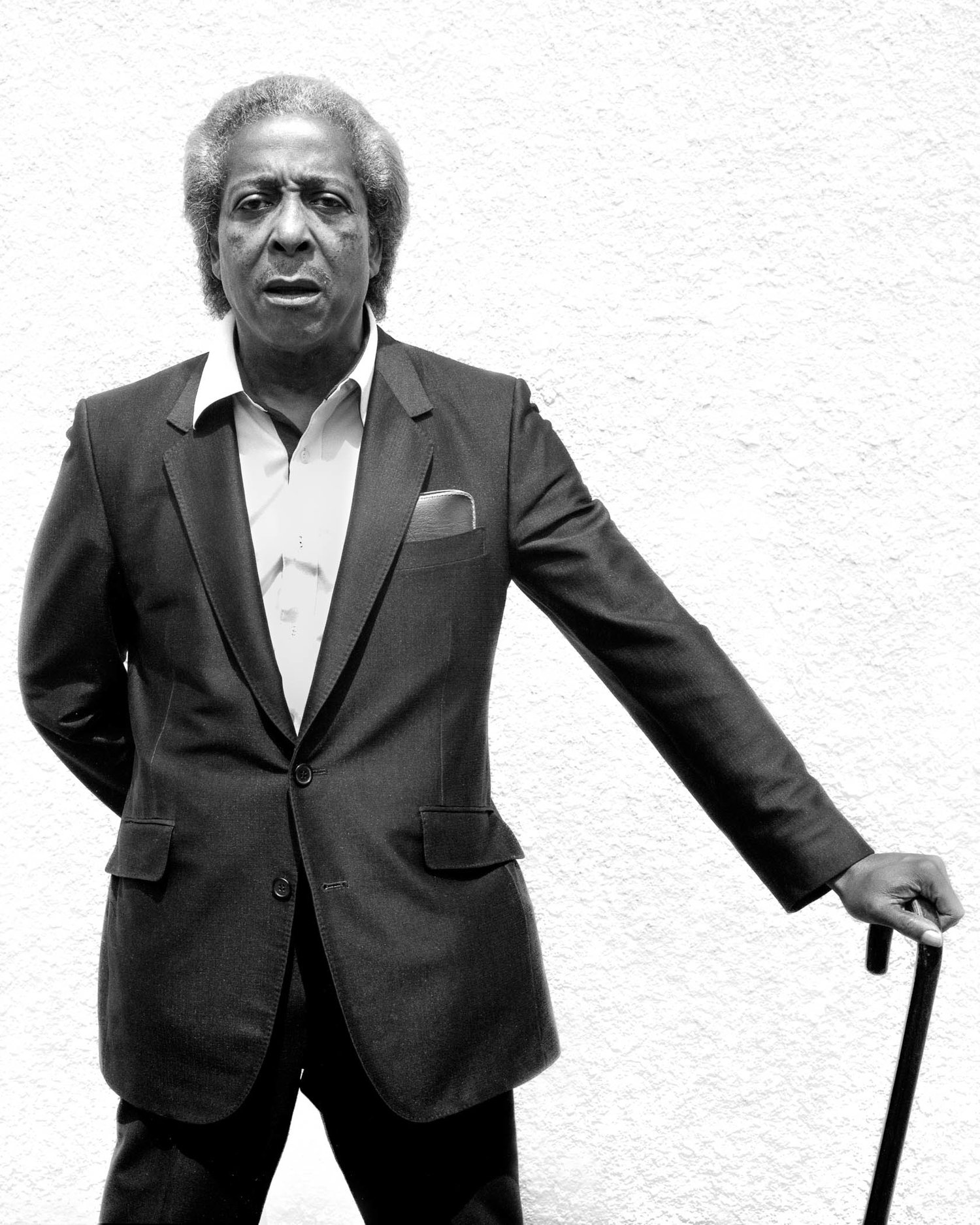 Jeannie O'Connor, West Berkeley Senior Center portraits, "Riley with his Cane," 20 x 16 inches, silver gelatin print, 1984