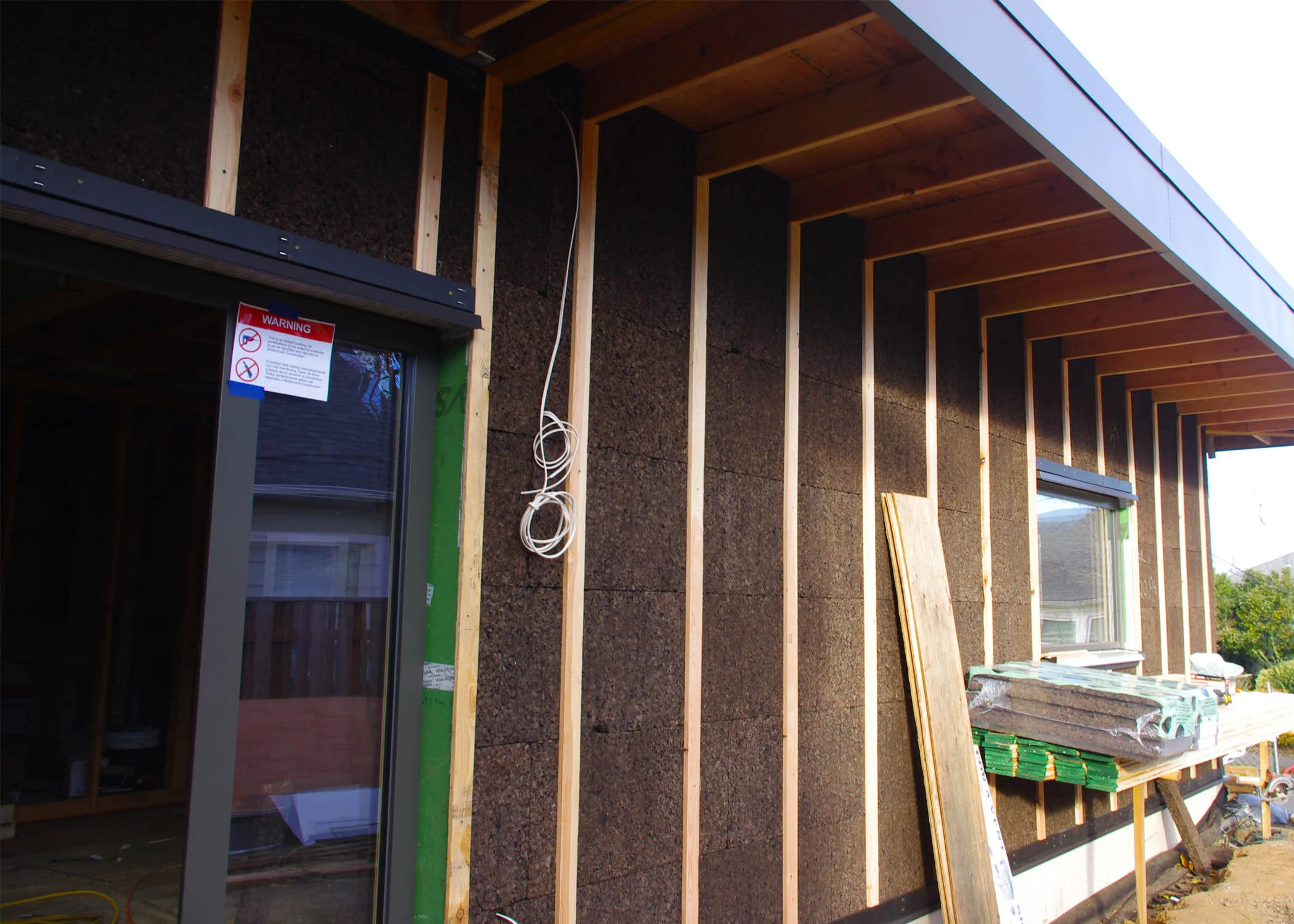 ThermaCork Insulation w/ wood battens.