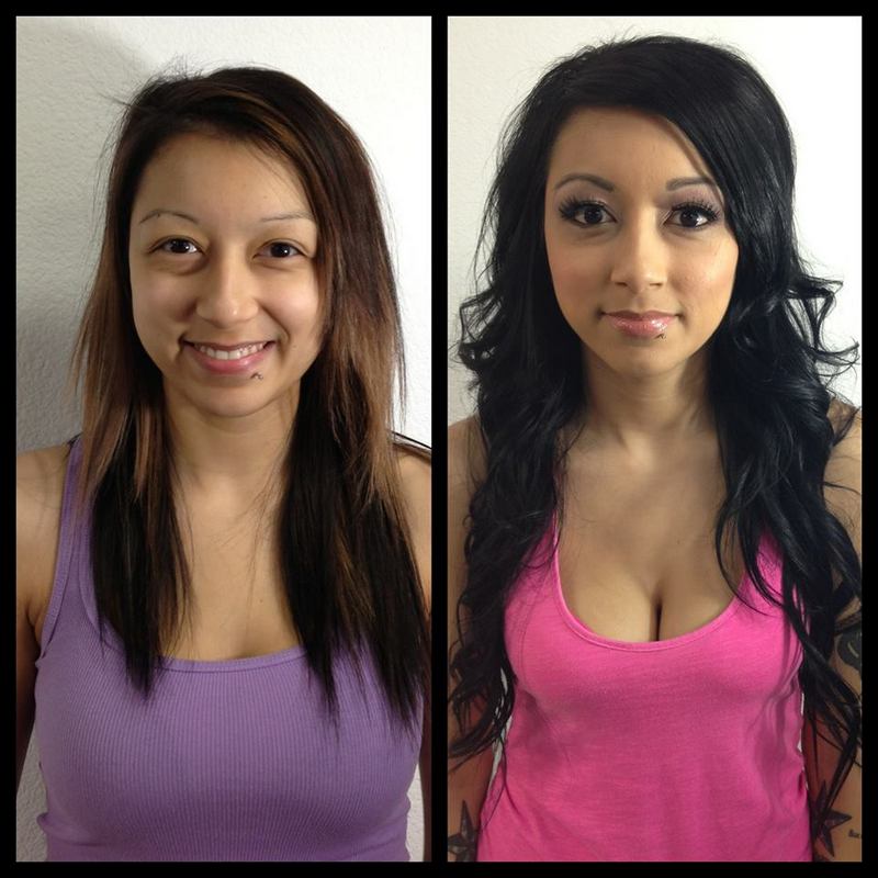 Makeover! hair color, hair extensions, makeup