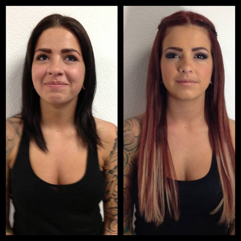 Makeover! hair color, hair extensions and makeup