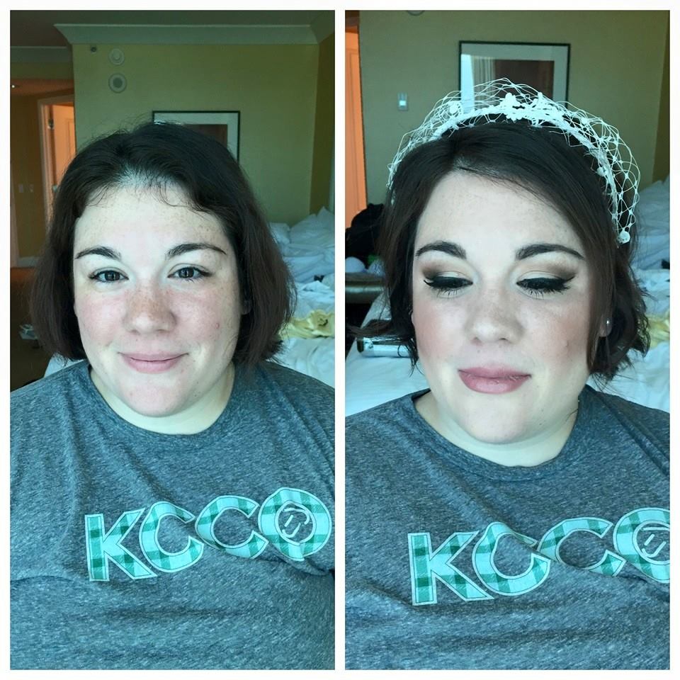 updo with birdcage veil and medium/dramatic makeup