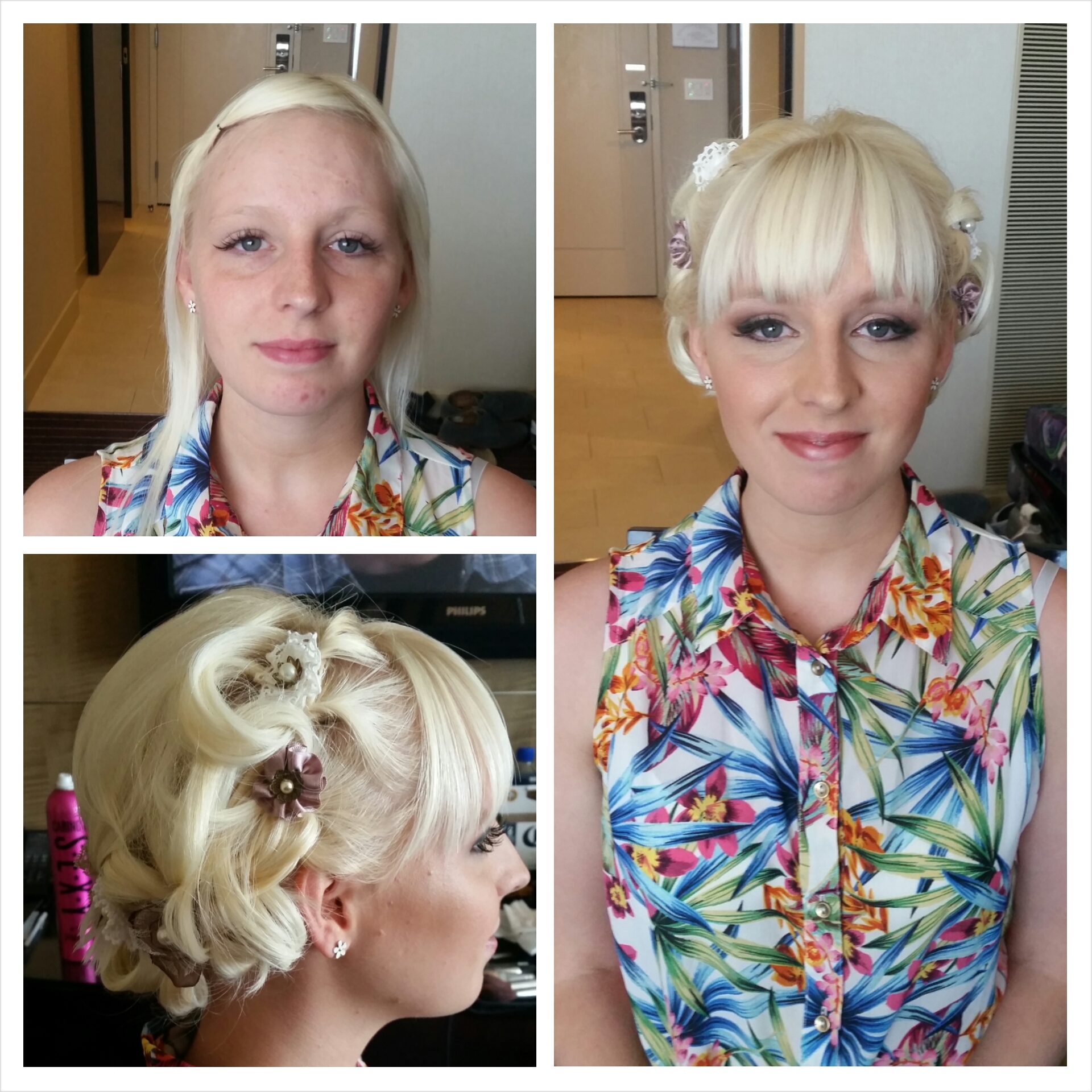 Blonde wedding hairstyle with bangs