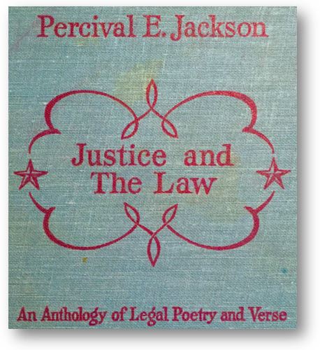 Celebrating National Poetry Month at the Harris County Law Library. Book Cover: Justice and The Law: An Anthology of Legal Poetry and Verse