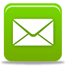 Email envelope surrounded by green app square