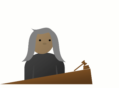 Judge pondering the 1st amendment.