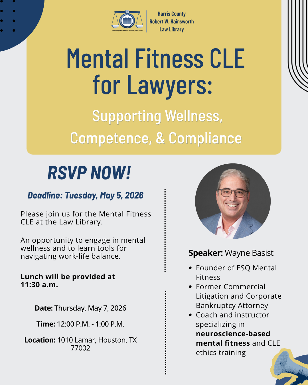 CLE: Mental Fitness for Lawyers: Supporting Wellness, Competence, and Compliance