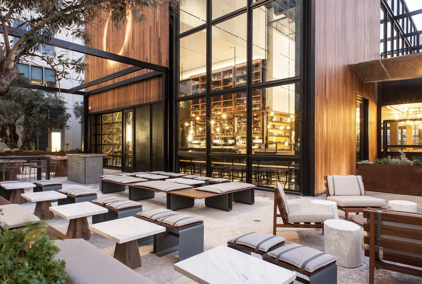 Otium Highly touted DTLA eatery featuring a brunch buffet, raw bar and grill stations