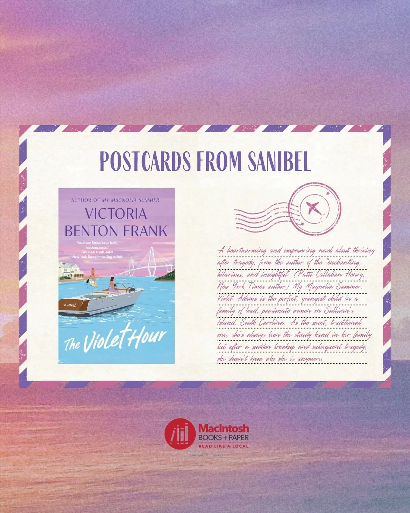 Postcards from your favorite Island bookstore and another incredible read that NEEDS to be on your list! #sanibel #sanibelisland #postcard #vacation #bookish #bookworm #bookstore #bookrecs