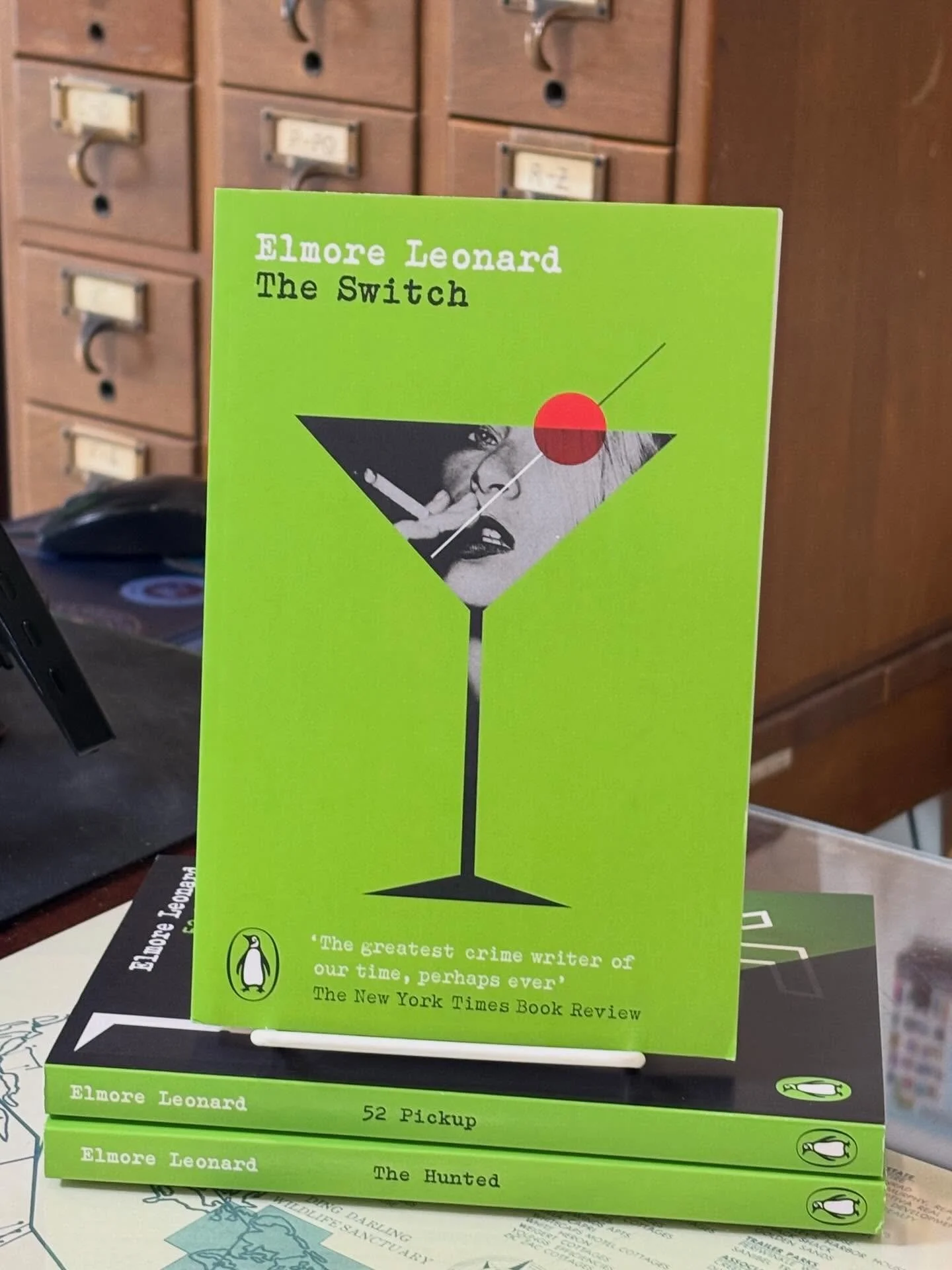 We&rsquo;re kicking it old school with these literary gems from Elmore Leonard.  #welcomesummer #lovesanibelback #macintoshbooks #thisis66 #sanibelislandflorida