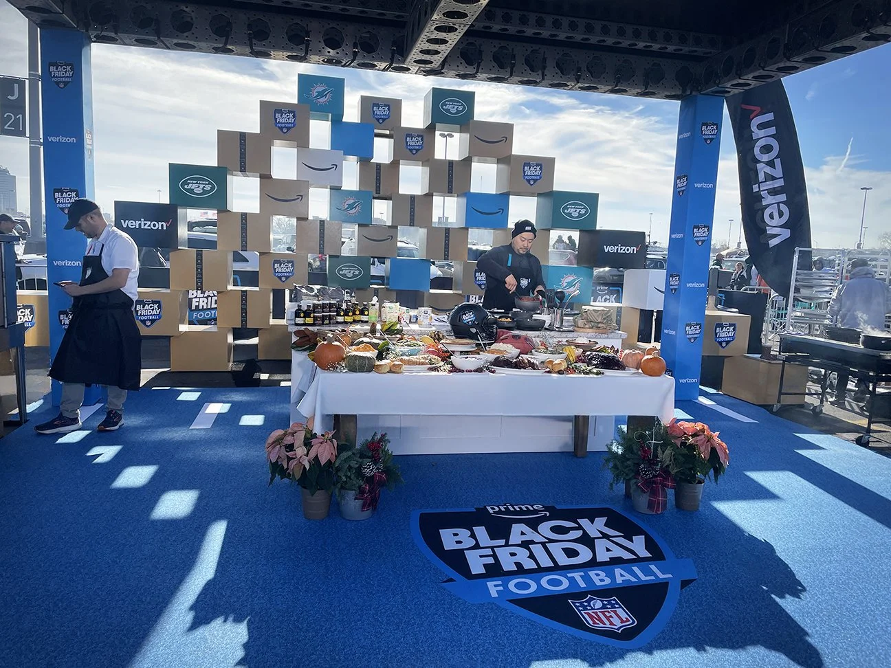 Primate Studio Amazon Prime Black Friday wide view of cooking area with guest chef David Chang