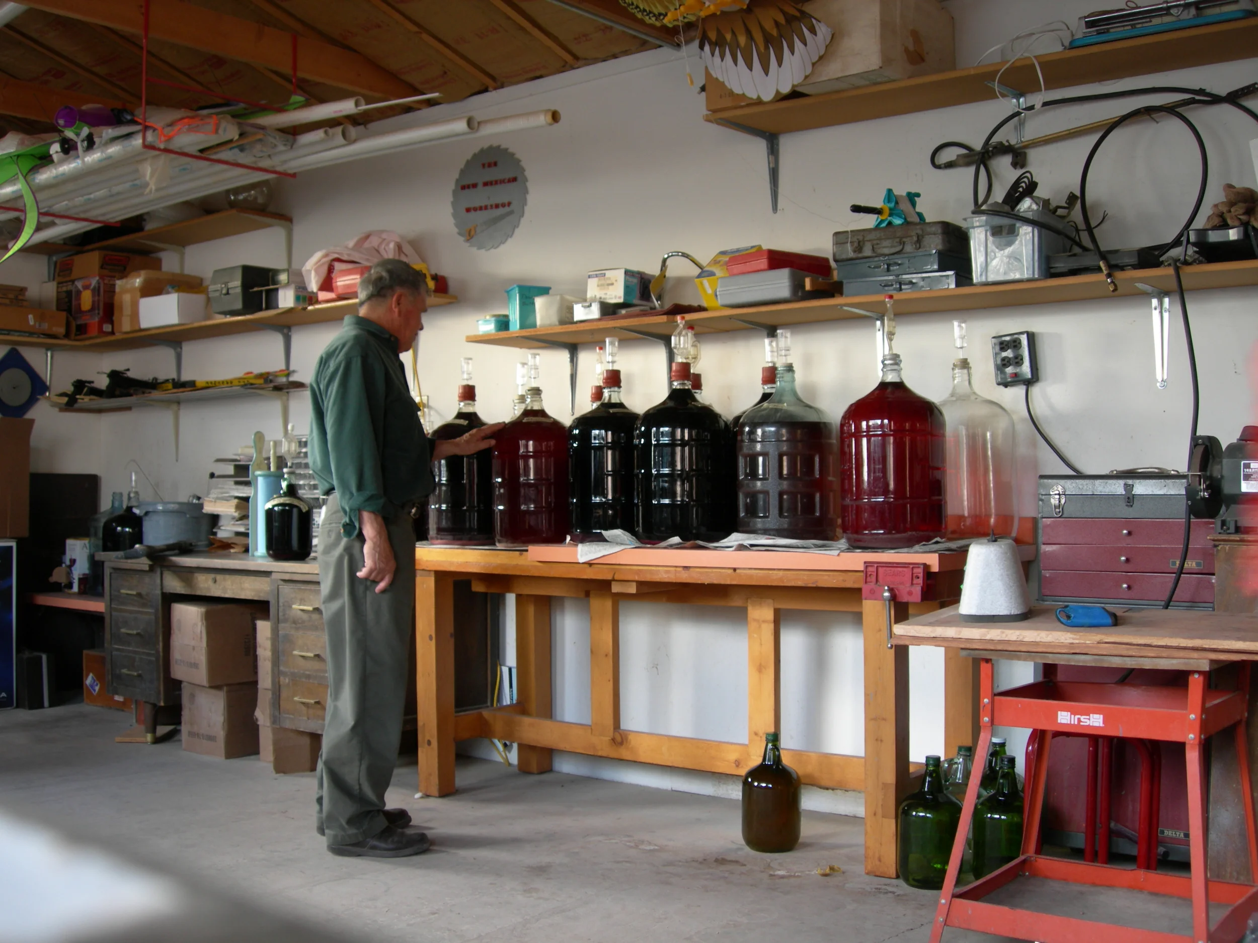 The first winery in Grandpa's magic shed.