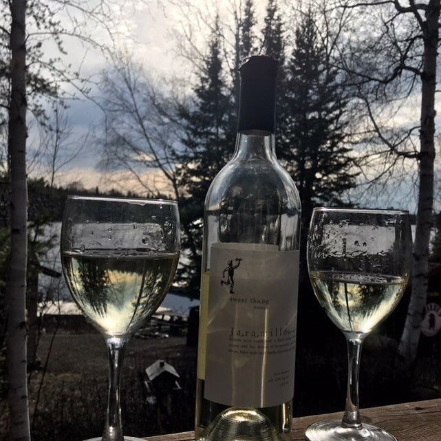 Our wine enjoying the view in Northern Minnesota. #jaramillovineyards #minnesotaviews #sweetwhitewine #wineonthego #newmexicowine #newmexicotravel #nmtrueflavors #nmwine