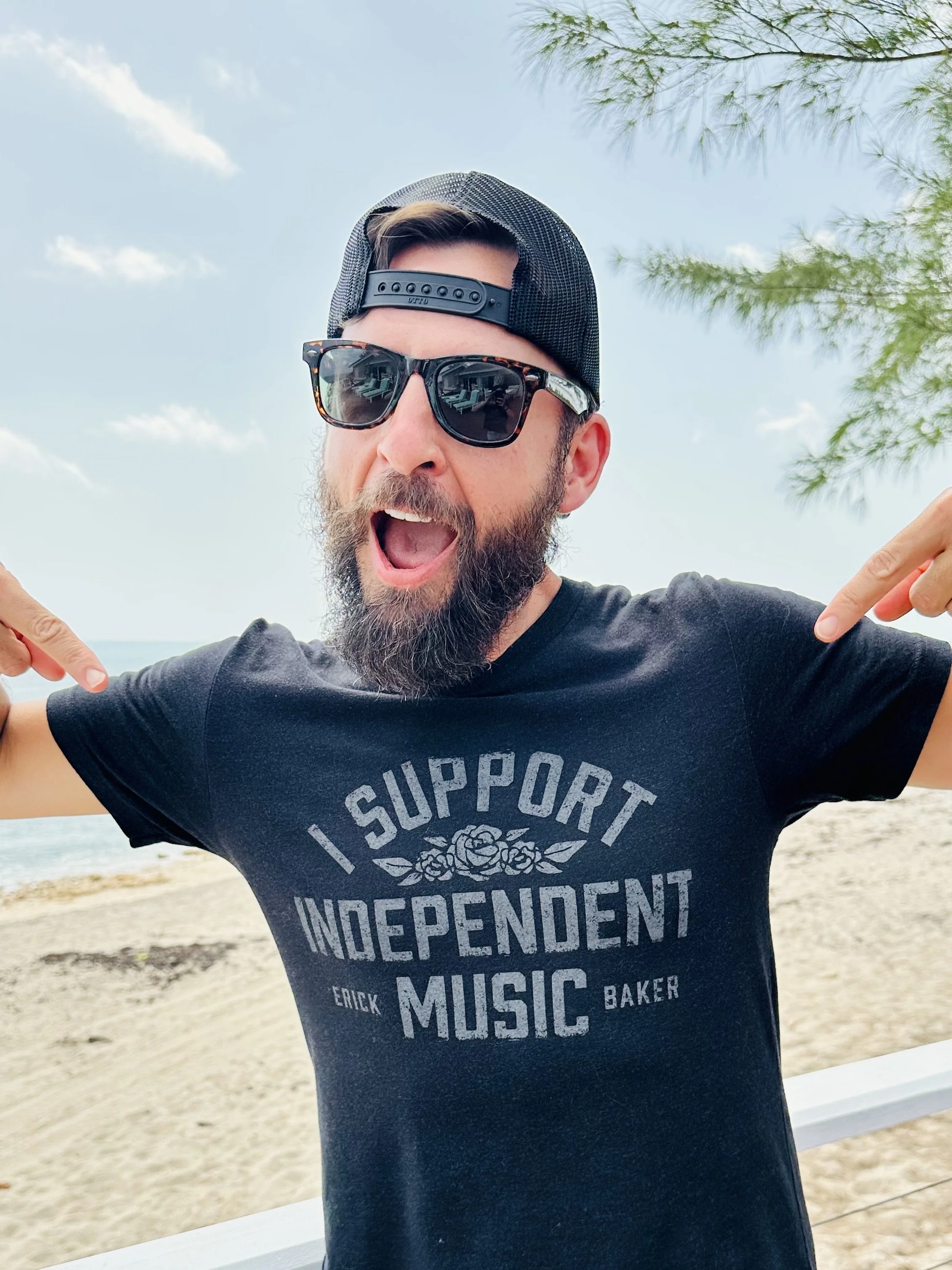 I Support Indy Music T-Shirt - Beach Pic #4.jpg