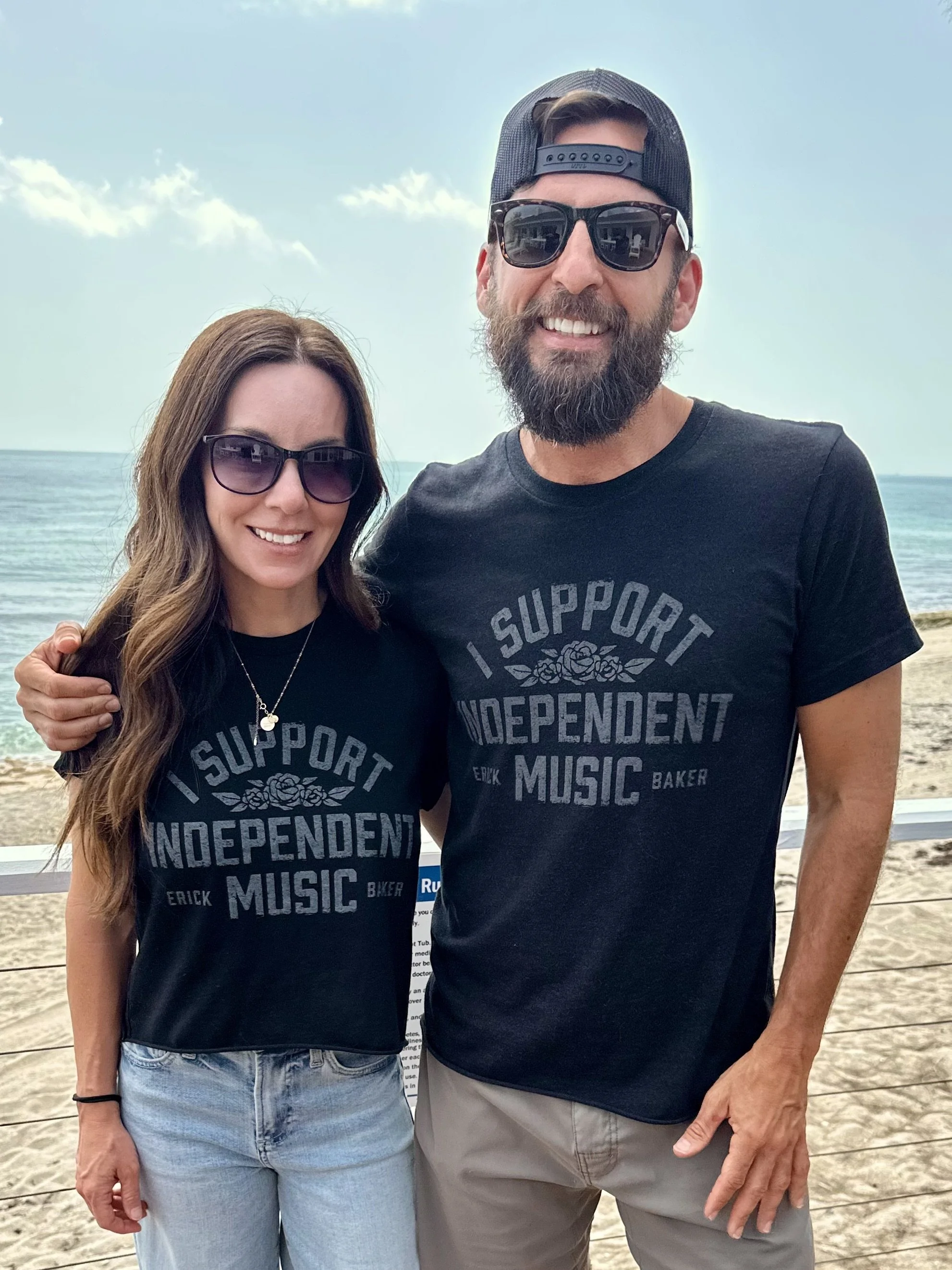 I Support Indy Music T-Shirt - Beach Pic #6.jpg