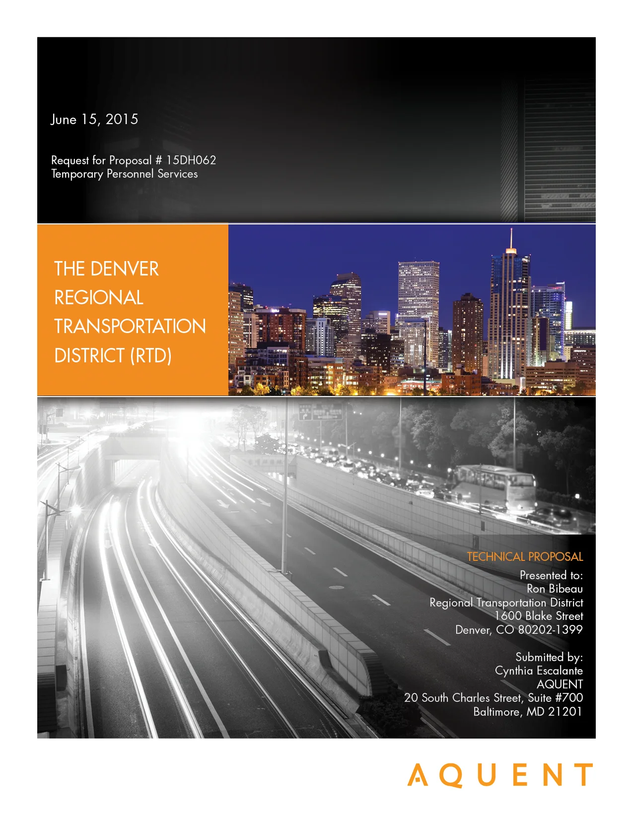 Regional Transportation District Proposal Cover